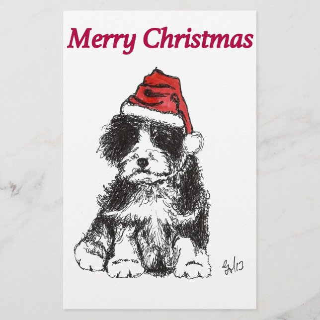 Christmas puppy stationery (Front)