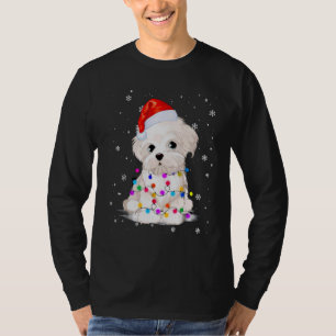 CHRISTMAS PUPPY TANGLED IN CHRISTMAS LIGHTS T-Shirt