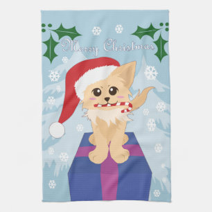 Christmas Puppy Tea Towel