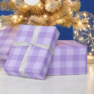 Christmas Purple and Pale Lavender Buffalo Check Wrapping Paper