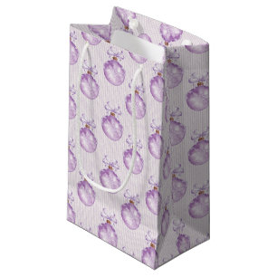 christmas purple bulbs pattern party bag