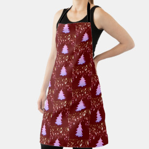 Christmas Purple Stars and Tree with Baubles, ZSSD Apron