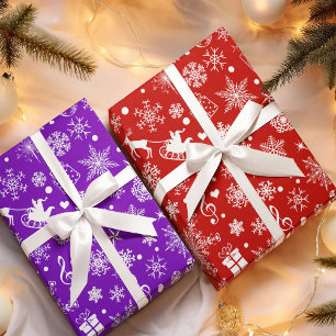 Christmas Purple Violet Holiday Theme Pattern Wrapping Paper