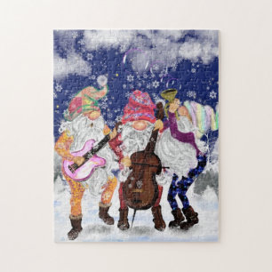 Christmas Puzzle Gift Happy Gnomes Music Band