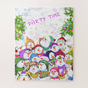 Christmas Puzzle Gift Happy Snowmans Party