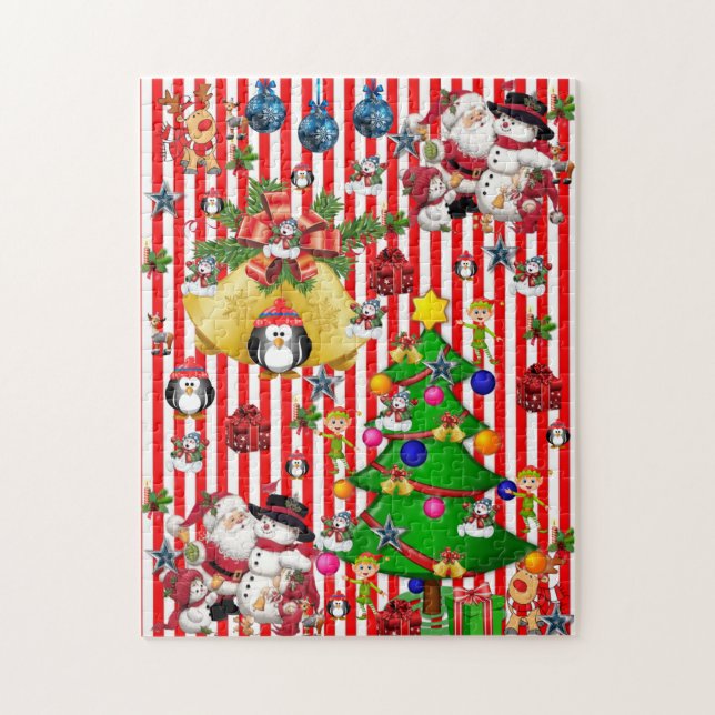 Christmas Puzzle Penguin (Vertical)