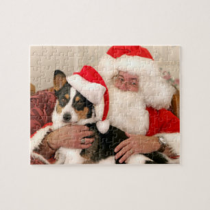 Christmas Puzzle--Santa and His Welsh Corgi Jigsaw Puzzle