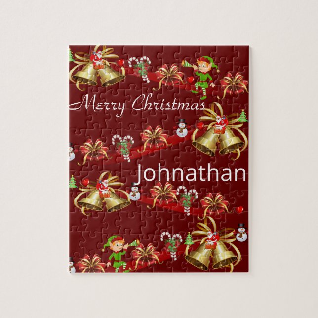 Christmas Puzzle Santa Elf Snowman (Vertical)