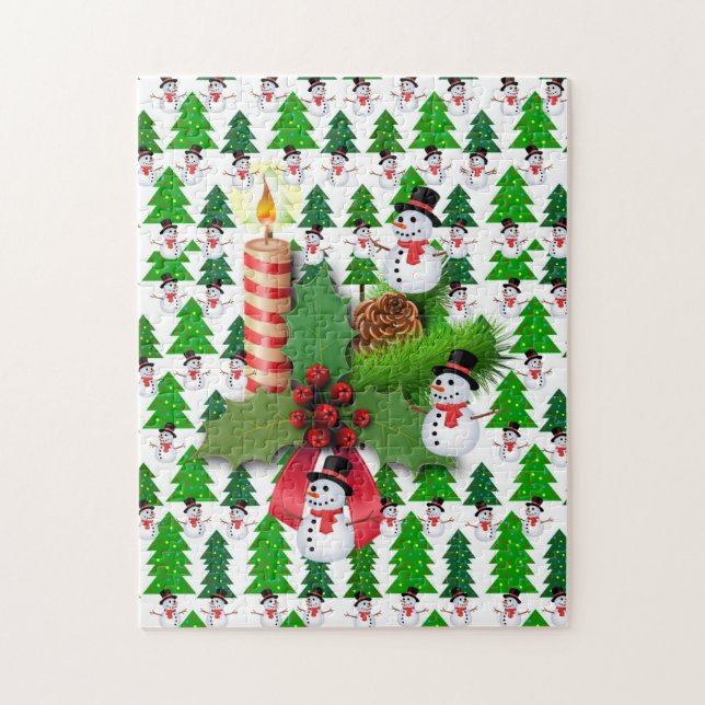 Christmas Puzzle Snowman (Vertical)