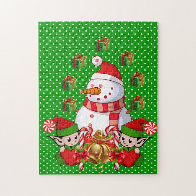 Christmas Puzzle Snowman Elf (Vertical)