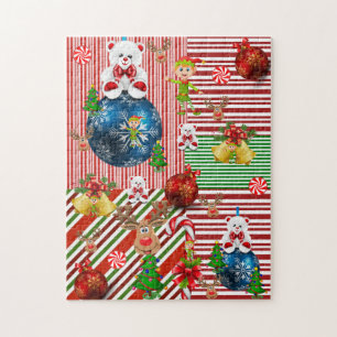 Christmas Puzzle Teddy Bear