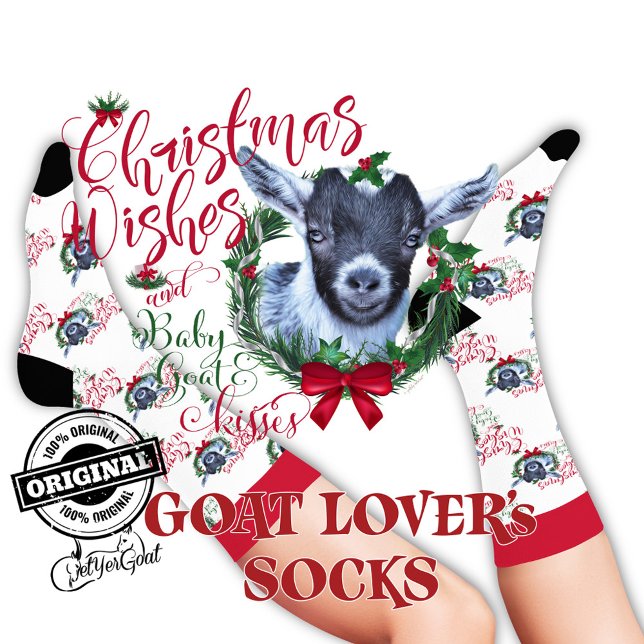 Christmas Pygmy Baby Goat Wishes  Socks (Creator Uploaded)