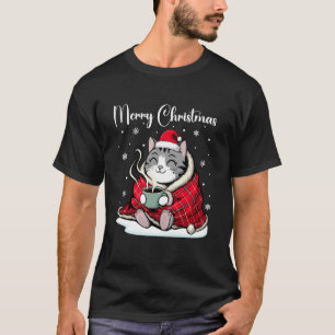 Christmas Pyjamas Cat Merry Catmas Xmas Outfit Fun T-Shirt