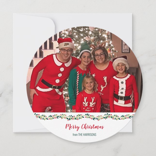 Christmas Pyjamas Family Photo Challenge Holiday Card (Front)