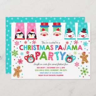 Christmas Pyjamas Party Invitation Holiday Pyjamas