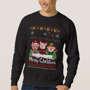 Christmas Pyjamas Pig Reindeer Christmas Ugly Swea Sweatshirt
