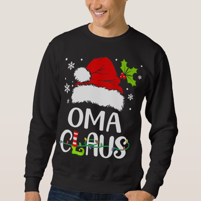 Christmas Pyjamas Santa Claus Xmas Oma Claus Sweatshirt (Front)