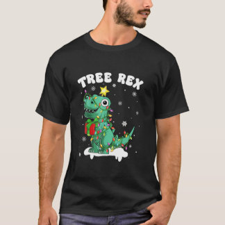 Christmas Pyjamas Tree Rex Dinosaur Funny Dino Chr T-Shirt