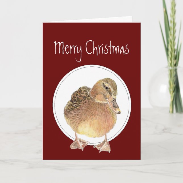 Christmas Quacker, Funny Duck Humour Holiday Card (Front)