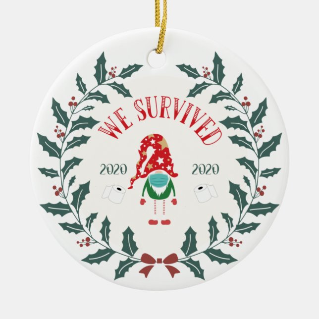 Christmas Quarantine, 2020 a Year to Remember Ceramic Ornament (Front)