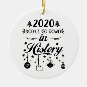 Christmas Quarantine 2020 Funny Xmas Lockdown Ceramic Ornament