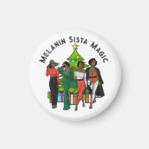 Christmas Queen Melanin Sista Black Girl Magic Fun Magnet