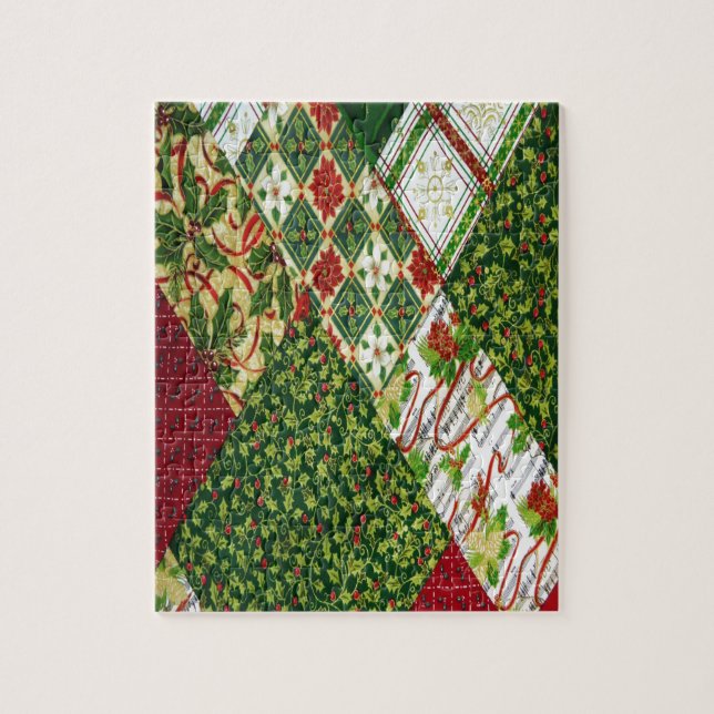 Christmas Quilt Background Jigsaw Puzzle (Vertical)