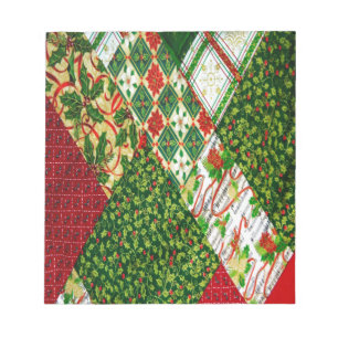 Christmas Quilt Background Notepad