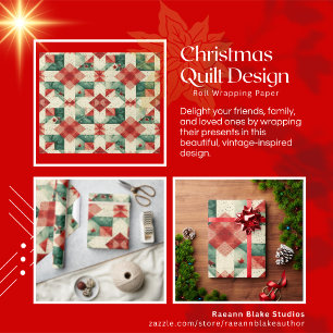 Christmas Quilt Design Wrapping Paper