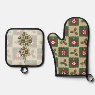 Christmas Quilt Oven Mitt & Pot Holder Set