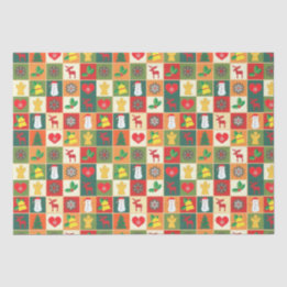 Christmas Quilt Pattern Tissue Paper