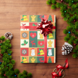 Christmas Quilt Pattern Wrapping Paper