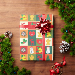 Christmas Quilt Pattern Wrapping Paper