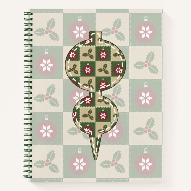 Christmas Quilt Spiral Notebook (Front)