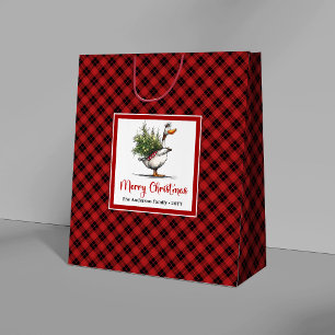Christmas Quirky Goose Humour Whimsical Gift Bags