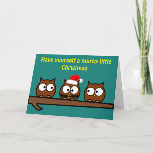 Christmas Quirky Owls Holiday Card