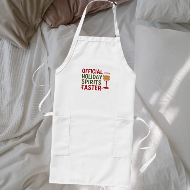 Christmas quote funny party spirits taster long apron (Creator Uploaded)