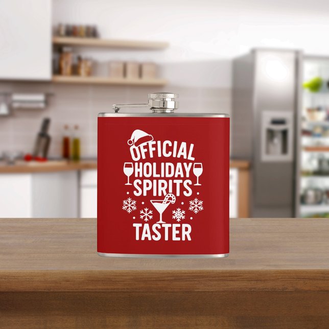 Christmas quote funny party spirits taster red hip flask (Creator Uploaded)