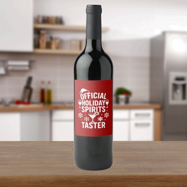 Christmas quote funny party spirits taster red wine label (Creator Uploaded)