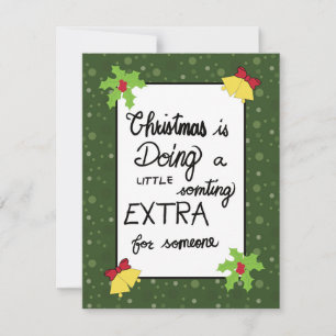 Christmas Quote Green Cartoon Style Holiday Card