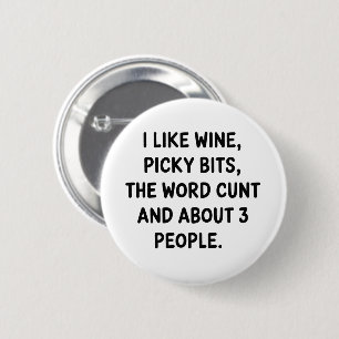 Christmas Quote I Like Wine Rude Festive Sarcastic 6 Cm Round Badge