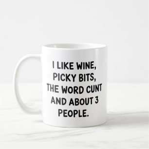Christmas Quote I Like Wine Rude Festive Sarcastic Coffee Mug