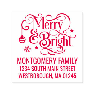 Christmas Quote Joy to the World Monogram Name Self-inking Stamp