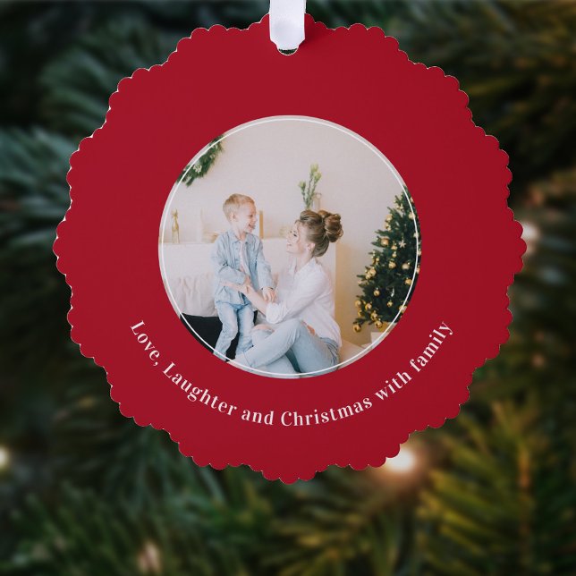 Christmas Quote Love Laughter Tree Decoration Card (Creator Uploaded)
