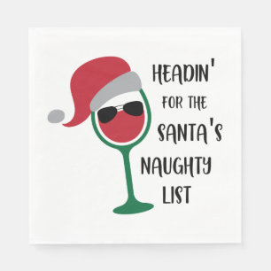 Christmas Quote Typography - Naughty List Napkin