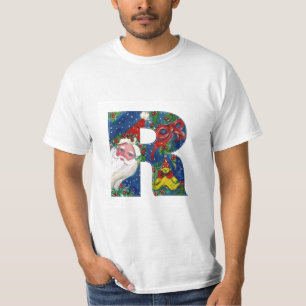 CHRISTMAS R LETTER / SANTA CLAUS WITH RED RIBBON T-Shirt
