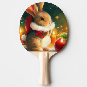 Christmas Rabbit (1) Ping Pong Paddle