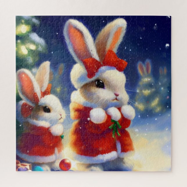 Christmas Rabbit (3) Jigsaw Puzzle (Vertical)