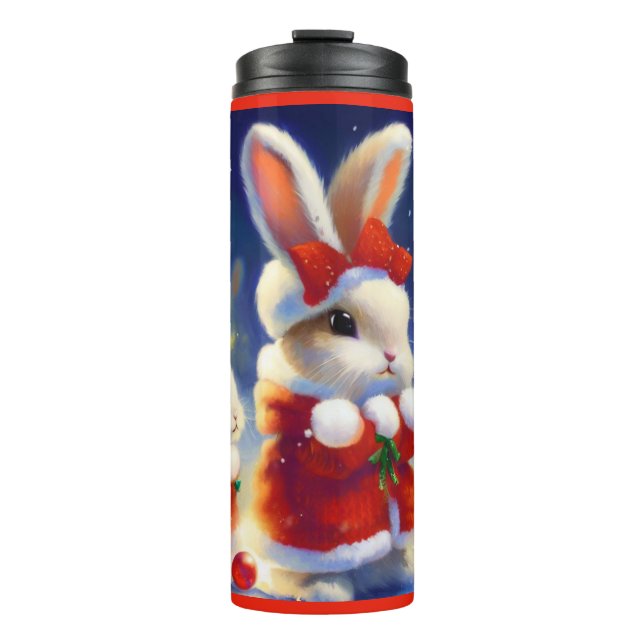 Christmas Rabbit 3 Thermal Tumbler (Front)