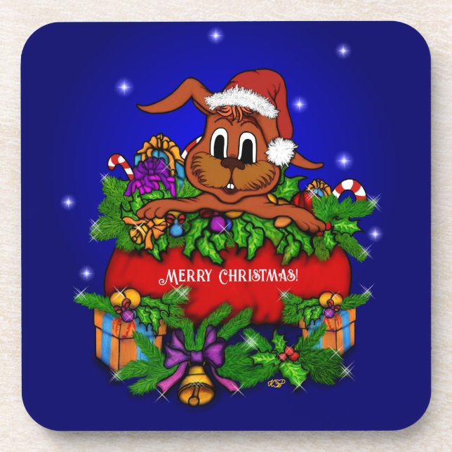 Christmas Rabbit Coaster (Front)